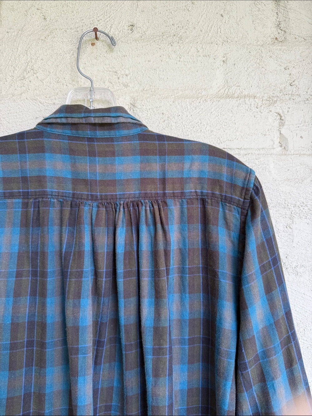 Denim & Supply x Ralph Lauren Blue/Brown Plaid Cotton Flannel Shirt Size Medium - Picture 6 of 11